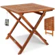 Akácfa kerti asztal 70x70x73 cm összecsukható, tömör fa kültéri asztal