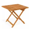 Akácfa kerti asztal 70x70x73 cm összecsukható, tömör fa kültéri asztal