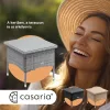 Polyrattan kerti dohányzóasztal 50x50x45 cm szürke kerti asztal üveglappal