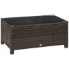 Polirattan kerti dohányzóasztal 85x50x39 cm barna