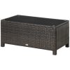Polirattan kerti dohányzóasztal 85x50x39 cm barna