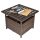 Garden table with parasol holder polyrattan garden furniture dark brown 55.5x55.5x46 cm