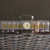 Garden table with parasol holder polyrattan garden furniture dark brown 55.5x55.5x46 cm