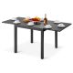 Kihúzható kerti asztal 80-160 cm kültéri étkezőasztal vízálló, 68 kg teherbírás, sötétszürke