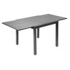 Kihúzható kerti asztal 80-160 cm kültéri étkezőasztal vízálló, 68 kg teherbírás, sötétszürke