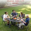 Kihúzható kerti asztal 80-160 cm kültéri étkezőasztal vízálló, 68 kg teherbírás, sötétszürke
