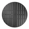 Kerti asztal 1200x725 mm kerek kültéri étkezőasztal 38 mm-es napernyőnyílással 68 kg teherbírás fekete