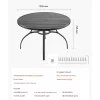 Kerti asztal 1200x725 mm kerek kültéri étkezőasztal 38 mm-es napernyőnyílással 68 kg teherbírás fekete