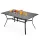 Kerti asztal 1500x960x725 mm téglalap alakú kerti étkezőasztal vízálló napernyő nyílással 68 kg teherbírás fekete