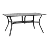Kerti asztal 1500x960x725 mm téglalap alakú kerti étkezőasztal vízálló napernyő nyílással 68 kg teherbírás fekete