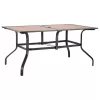 Kerti étkezőasztal 1505x960x725 mm vízálló, 35 mm napernyő nyílással, 68 kg teherbírás 4-6 személyes kerti asztal