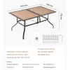 Kerti étkezőasztal 1505x960x725 mm vízálló, 35 mm napernyő nyílással, 68 kg teherbírás 4-6 személyes kerti asztal