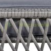 Rattan garden furniture set of 5 polyarttan armchairs with footrest, gray