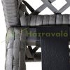 Rattan garden furniture set of 5 polyarttan armchairs with footrest, gray
