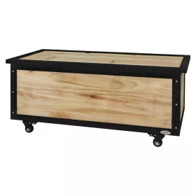   Kerti tároló láda 121L 100x50x43 cm fa kerti párnatartó tároló kerekekkel 