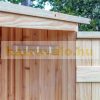 Garden shed with double doors, small wooden house for storing tools 138 x 155 x 55 cm