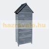 Garden shed, garden cabinet made of light gray wood 77 x 53 x 179 cm, with saddle roof and door