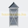 Garden shed, garden cabinet made of light gray wood 77 x 53 x 179 cm, with saddle roof and door