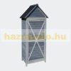 Garden shed, garden cabinet made of light gray wood 77 x 53 x 179 cm, with saddle roof and door