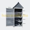 Garden shed, garden cabinet made of light gray wood 77 x 53 x 179 cm, with saddle roof and door