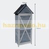 Garden shed, garden cabinet made of light gray wood 77 x 53 x 179 cm, with saddle roof and door