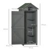 Kerti fészer 77x54,2x179 cm időjárásálló szerszámoskamra ajtós kerti ház polcos szerszámosszekrény szürke-zöld