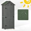 Kerti fészer 77x54,2x179 cm időjárásálló szerszámoskamra ajtós kerti ház polcos szerszámosszekrény szürke-zöld