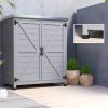 Kerti tárolószekrény munkafelülettel 79x43x92 cm kültéri szerszámos szekrény szürke
