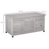 Kerti tároló láda 127x56x60 cm időjárásálló kerti párnatartó box lucfenyő szürke 