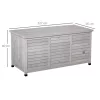 Kerti tároló láda 127x56x60 cm időjárásálló kerti párnatartó box lucfenyő szürke 