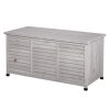 Kerti tároló láda 127x56x60 cm időjárásálló kerti párnatartó box lucfenyő szürke 