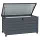 Kerti tároló láda 311L 100x62x65 cm nagyméretű kerekes kerti párnatartó box sötétszürke
