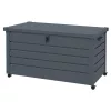 Kerti tároló láda 311L 100x62x65 cm nagyméretű kerekes kerti párnatartó box sötétszürke