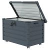 Kerti tároló láda 295L 100x62x65 cm kerekes kerti párnatartó box sötétszürke