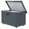 Kerti tároló láda 295L 100x62x65 cm kerekes kerti párnatartó box sötétszürke