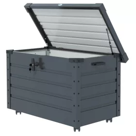   Kerti tároló láda 295L 100x62x65 cm kerekes kerti párnatartó box sötétszürke