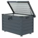Kerti tároló láda 295L 100x62x65 cm kerekes kerti párnatartó box sötétszürke