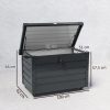 Kerti tároló láda 295L 100x62x65 cm kerekes kerti párnatartó box sötétszürke