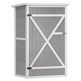   Kerti fészer polcokkal 75x56x115 cm szürke kerti szerszámtároló szekrény időjárásálló