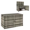 Rattan kerti tárolóláda 350L  két szintes kültéri tároló gázrugóval 118x57x69 cm szürke