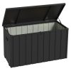 Kerti tároló láda 450L 125x61x70 cm nagyméretű kerti párnatartó tároló doboz sötétszürke