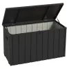 Kerti tároló láda 450L 125x61x70 cm nagyméretű kerti párnatartó tároló doboz sötétszürke