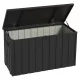 Kerti tároló láda 450L 125x61x70 cm nagyméretű kerti párnatartó tároló doboz sötétszürke
