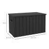 Kerti tároló láda 450L 125x61x70 cm nagyméretű kerti párnatartó tároló doboz sötétszürke