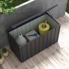 Kerti tároló láda 450L 125x61x70 cm nagyméretű kerti párnatartó tároló doboz sötétszürke