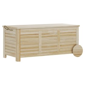   Kerti tároló láda kerekekkel 185 literes kültéri tároló és ülőpad 110x50x50 cm világosbarna