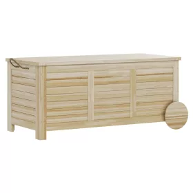   Kerti tároló láda kerekekkel 185 literes kültéri tároló és ülőpad 110x50x50 cm világosbarna