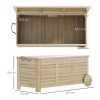 Kerti tároló láda kerekekkel 185 literes kültéri tároló és ülőpad 110x50x50 cm világosbarna