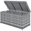 Kerti tároló doboz 380 literes rattan kerti párnatároló láda 130x61x65 cm időjárásálló 