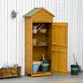   Kerti szerszámtároló szekrény 79x49x190 cm fa kerti tároló ház polcokkal
